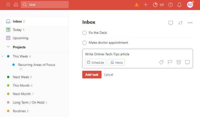 todoist and gtd