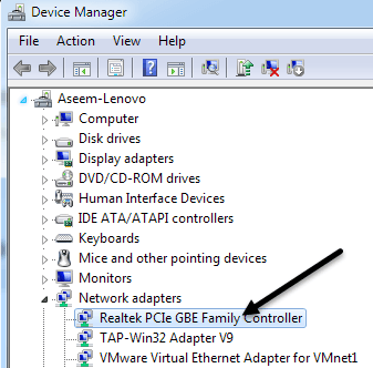 controladores del administrador de dispositivos