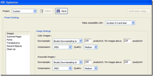 optimizar el tamaño del archivo pdf