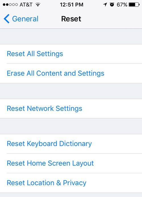 restablecer la configuración del iphone