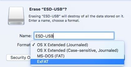 exfat mac os x