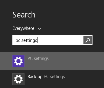 configuración de windows 8 pc