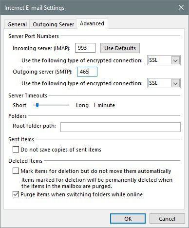 Outlook más configuraciones