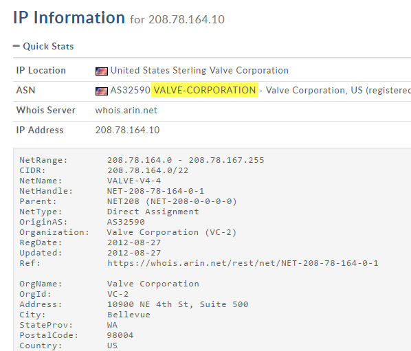 dirección IP whois