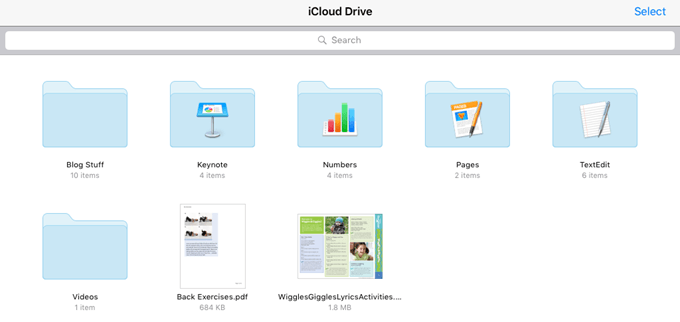 aplicación de unidad icloud