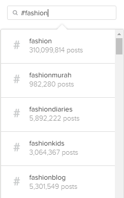 búsqueda de hashtag de instagram