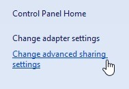 cambiar la configuración para compartir