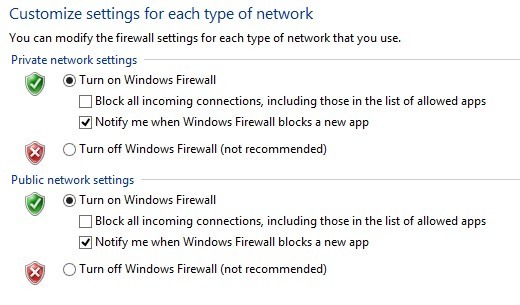 deshabilitar el firewall