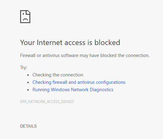 Internet bloqueado