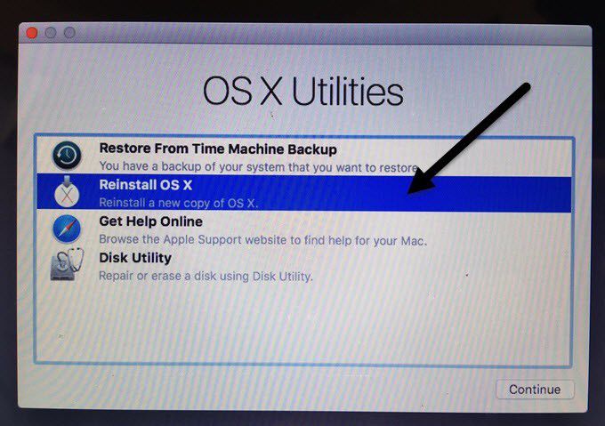 reinstalar os x