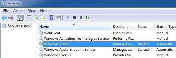 servicio de audio de windows