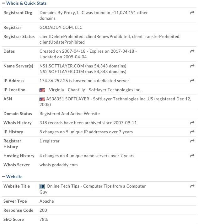 whois de herramientas de dominio