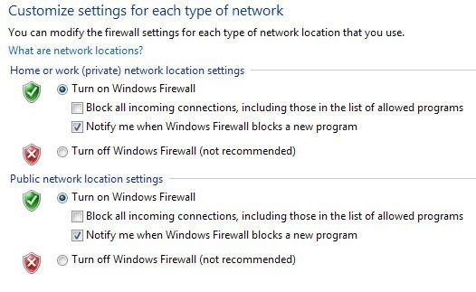 deshabilitar el firewall