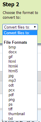 formatos de conversión