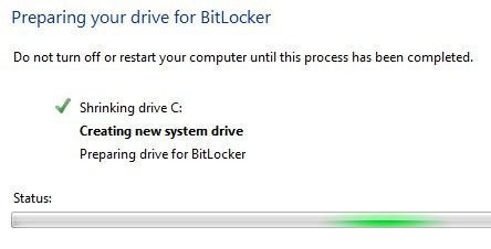 preparando el bitlocker de la unidad