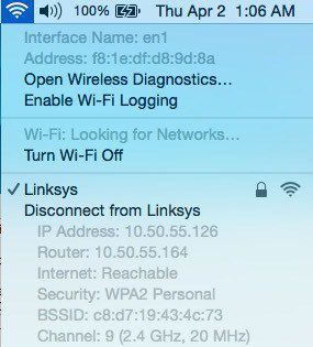 desconectarse de wifi os x