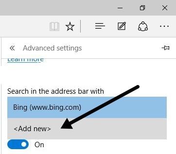 Proveedor de búsqueda de Microsoft Edge