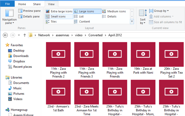 Vídeos de iconos de Windows 8