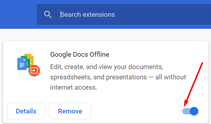 desactivar las extensiones del navegador Chrome