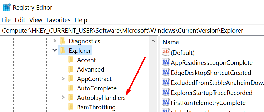 autoplayhandlers-windows-10-registro