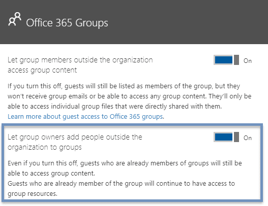 habilitar el acceso de invitados de Office 365