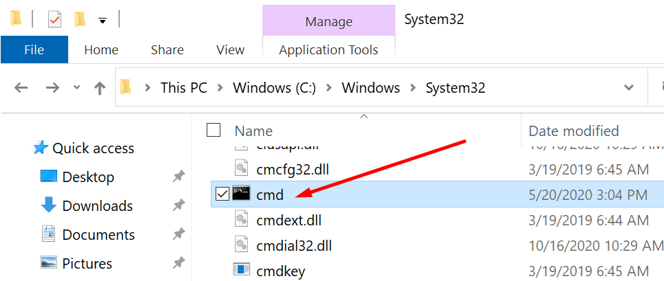 cmd windows system32