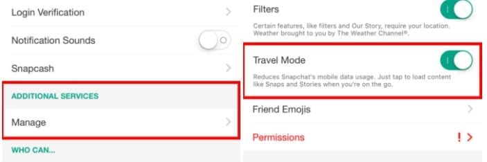 Configuración de Snapchat