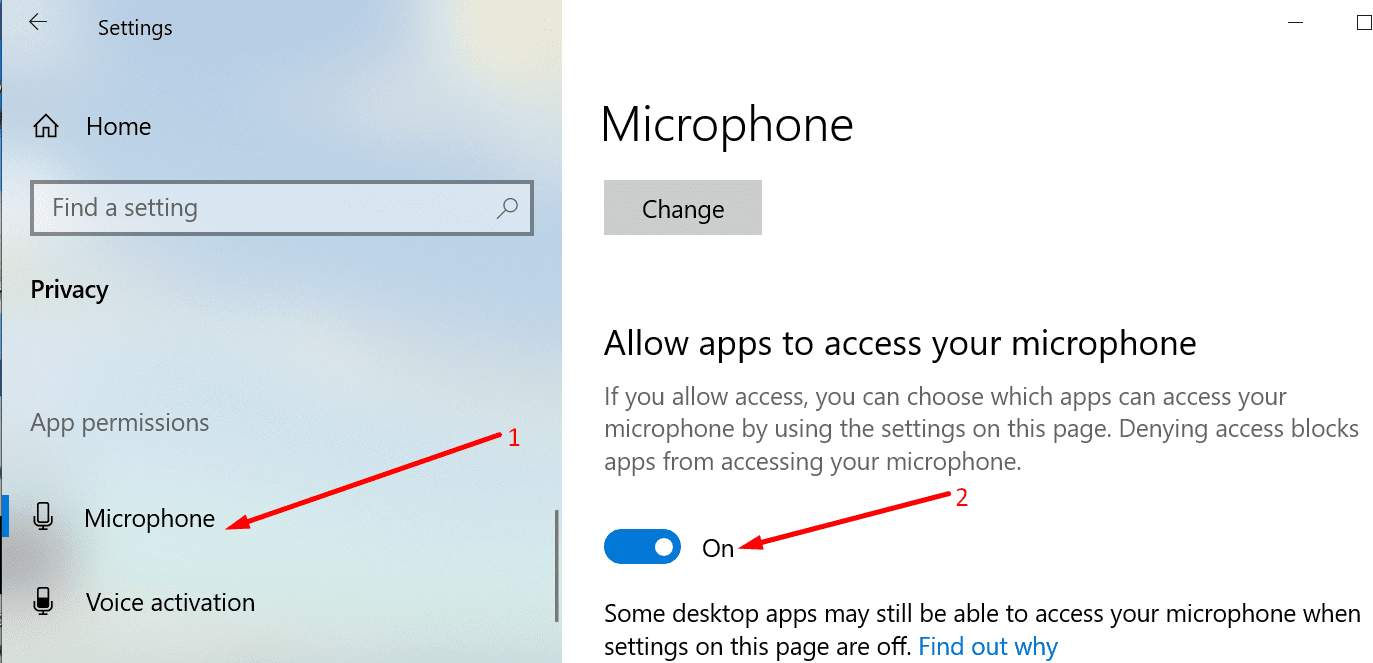 permitir que las aplicaciones accedan al micrófono windows 10