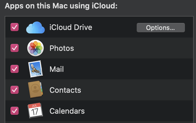 aplicaciones en esta mac usando iCloud