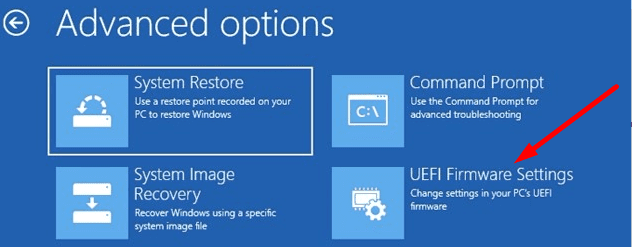 uefi configuración de firmware de windows 10