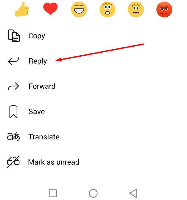 Cotización de Android de Microsoft Teams Message