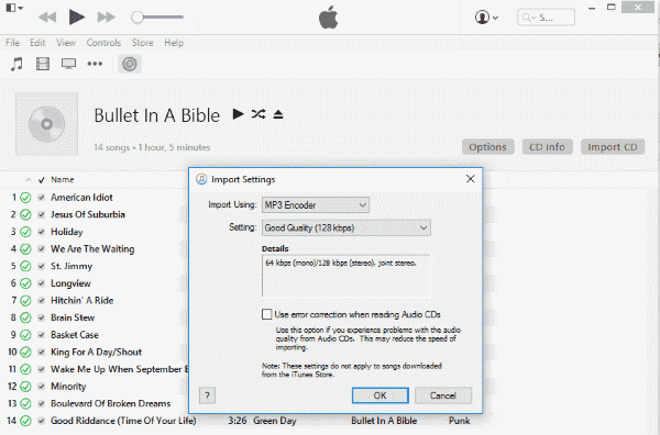 Configuración de iTunes MP3