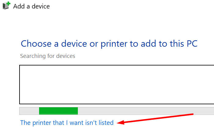 la impresora que quiero no está en la lista