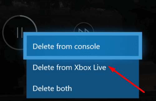 eliminar la captura del juego de xbox live