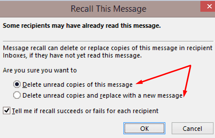 Outlook elimina las copias no leídas de este mensaje