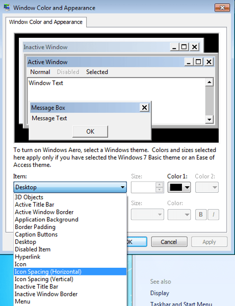 Cambiar el espaciado de los iconos del escritorio en Windows