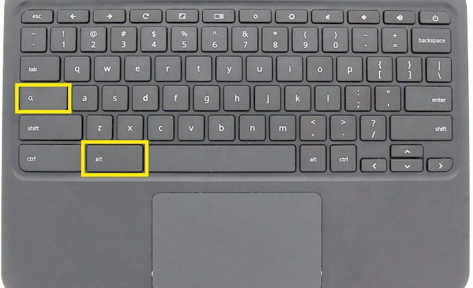 Bloqueo de mayúsculas en el teclado de la Chromebook