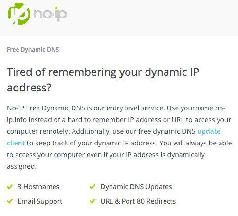 sin ip de DNS dinámico