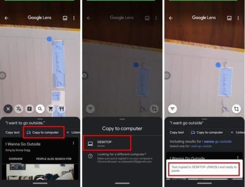 Como copiar y pegar en Google Lens