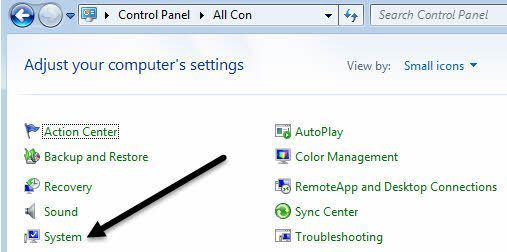 sistema de panel de control