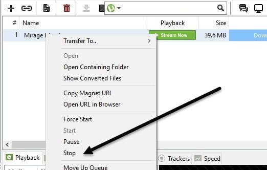 Como mover una descarga a medio completar en uTorrent