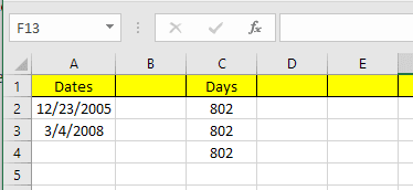 Como restar fechas en Excel