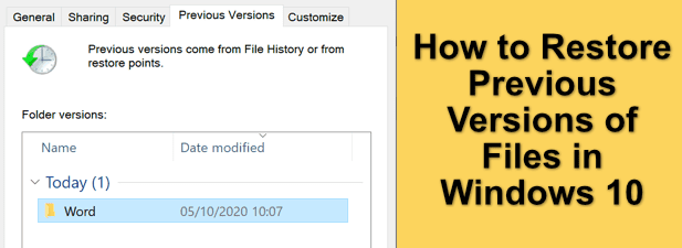 Como restaurar versiones anteriores de archivos en Windows 10
