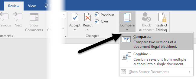 Como usar Comparar y combinar documentos en Word