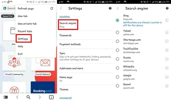 Como usar el navegador Vivaldi en Android