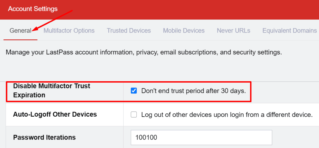 Corregido LastPass no recuerda la computadora de confianza