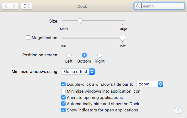 Configuración del muelle