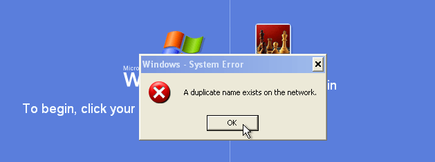 Error de Windows «Existe un nombre duplicado en la red»
