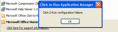 Error de configuracion Click 2 Run de Microsoft Office 2010