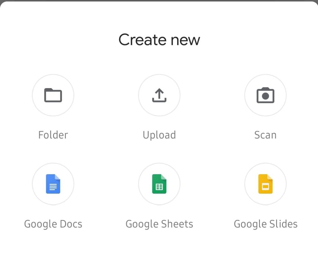 Google Drive descarga un documento de Android